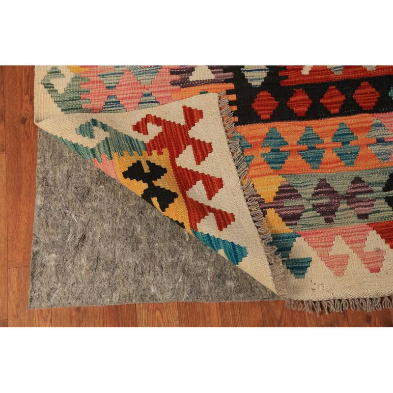 Kilim Oriental Area Rug Flatweave Multi-Color Wool Carpet - 8'1"x 11'2"