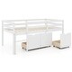 preview thumbnail 7 of 5, Wood Platform Bed Frame Twin Low Loft Bed w/Storage Drawers White