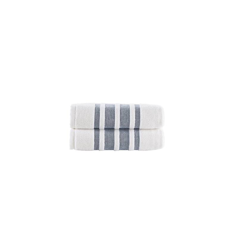 Brooks Brothers Contrast Border 2 pcs Hand Towels - Navy