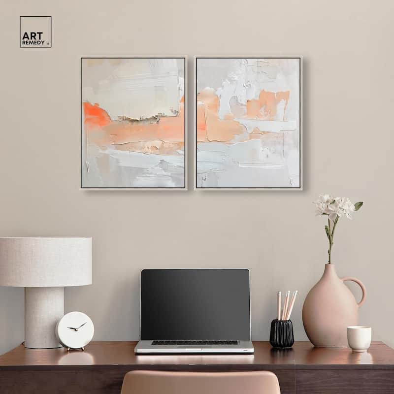 Orange Mist Halo Canvas Set of 2 by Art Remedy