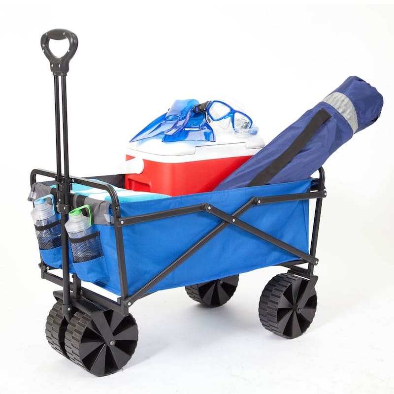 Seina 150lb Capacity Collapsible Steel Frame Outdoor Utility Wagon Cart, Gray - 15.84