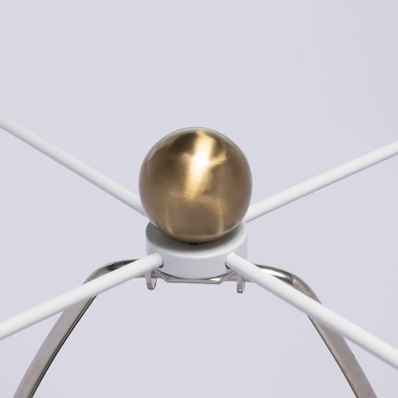 White and Gold Three Tiered Round Table Lamp with Drum Shade(Lamp Shade Assembly Required)