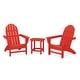 preview thumbnail 8 of 14, POLYWOOD Vineyard 3-Piece Adirondack Set with South Beach 18-inch Side Table Sunset Red