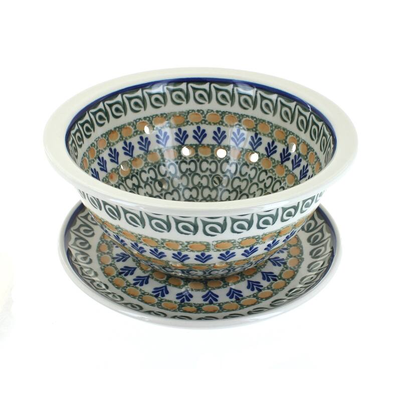 Blue Rose Polish Pottery 470 Ceramika Artystyczna Berry Bowl - Herb Garden