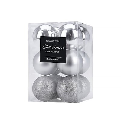 Christmas Tree 2.4" Shatterproof Set of 12 Ornaments