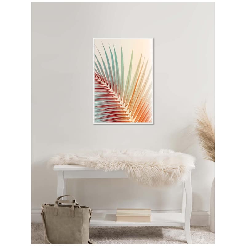 Kate and Laurel Sylvie Spring Palm Framed Canvas by Alicia Bock