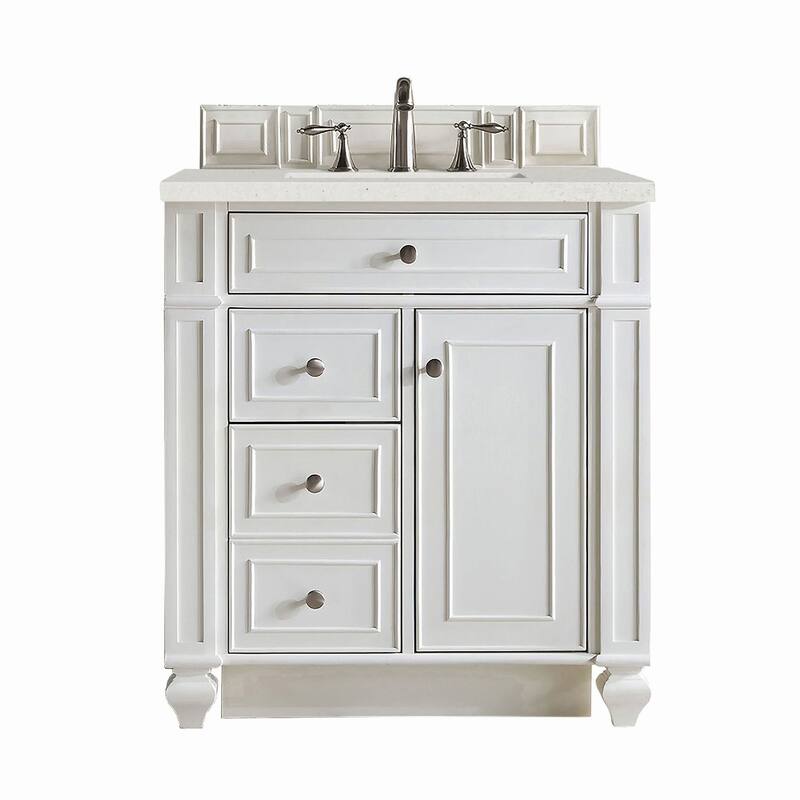 James Martin Vanities 157-V30-3LDL Bristol 30" Single Basin Walnut - Bright White - Painted