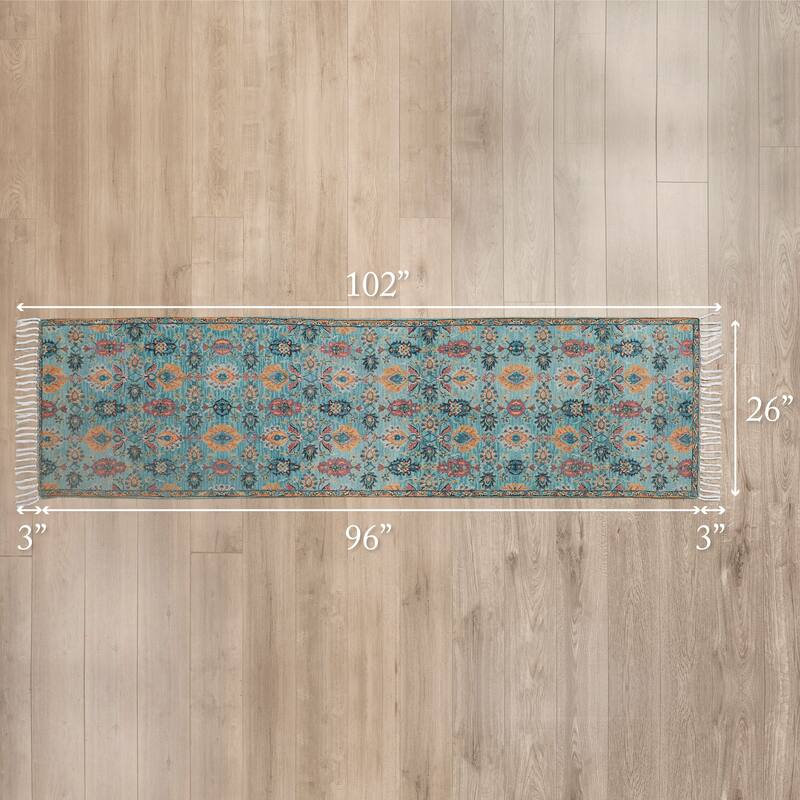 Jessica Simpson Machine Washable, Slip Resistant Accent and Runner Rugs with Fringe