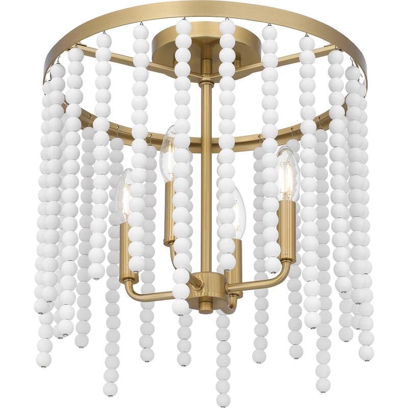 Apelle 4-Light Aged Brass Semi-Flush Mount Light