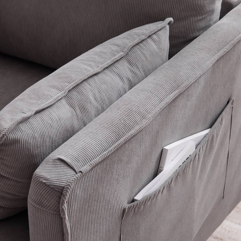 Modern Accent Armchair Upholstered Sofa Club Chair with 2 Pillow