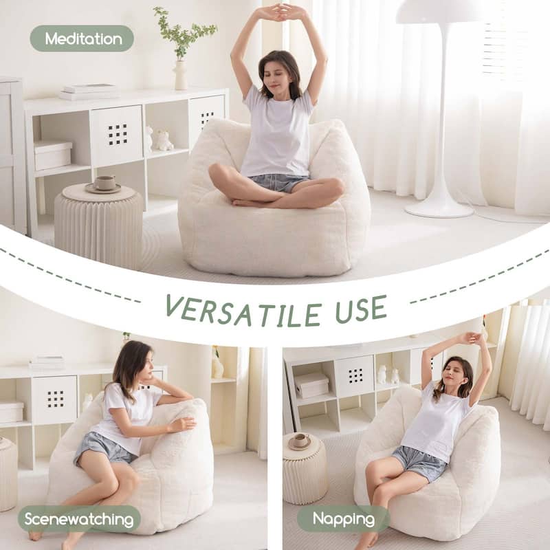 Bean Bag Chair with Handle,Corduroy Accent Sofa Chair