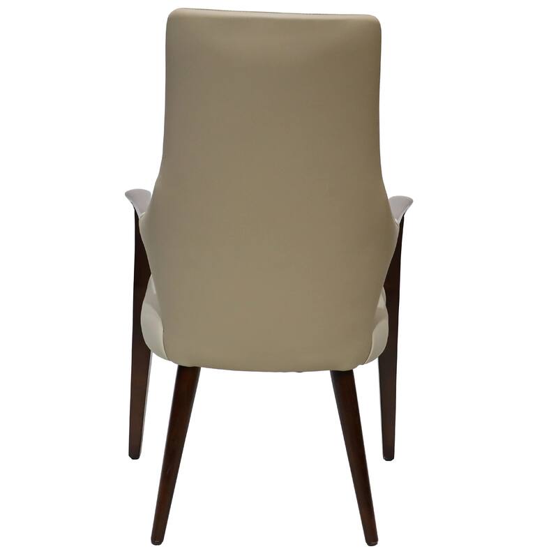 Elm Leather Dining Chair with Ash Wood Legs for Modern Kitchen and Dining Room Accent Arm Chair Set of 2