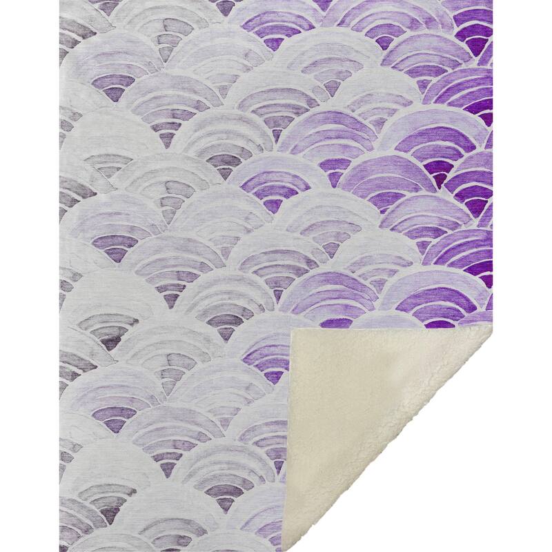 Premium Machine Washable ASB184 Contemporary Ombre Sherpa Throw Blanket