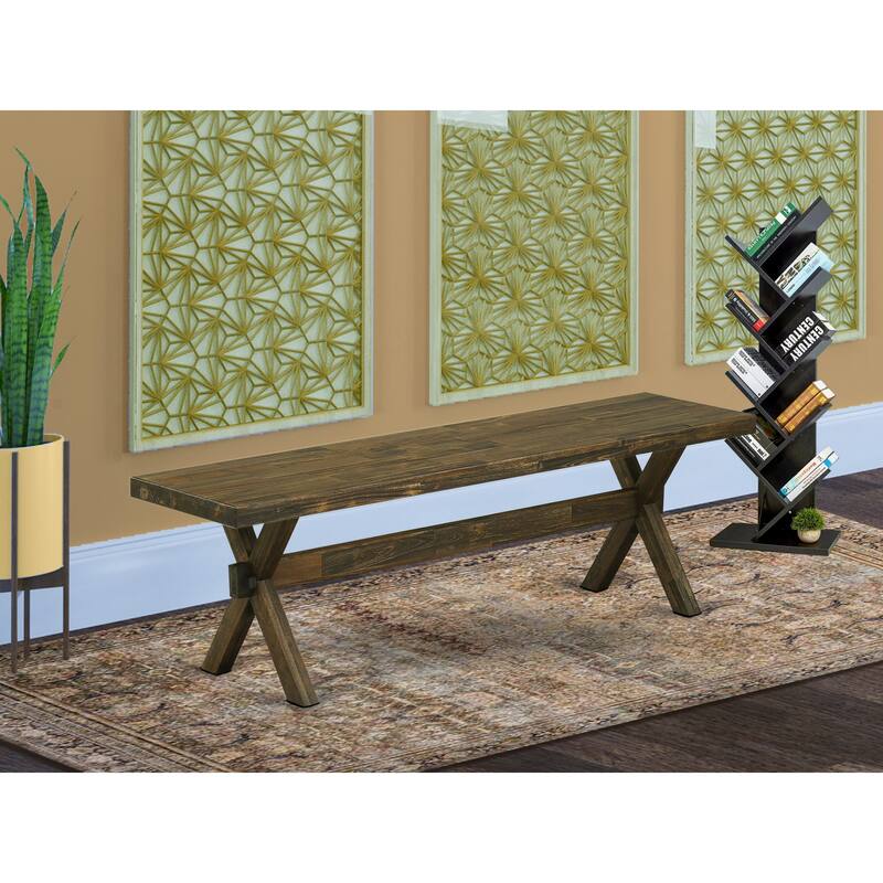 East West Furniture X-Style Modern Dining Room Bench with Wooden Seat(Finish Options) - XB776