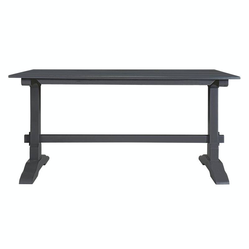 3-Piece Retro Dining Set - Rectangular Trestle Table with 2 Benches