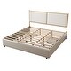 preview thumbnail 26 of 28, Classic steamed bread shaped backrest, metal frame, solid wood ribs, with four storage drawers, sponge soft bag