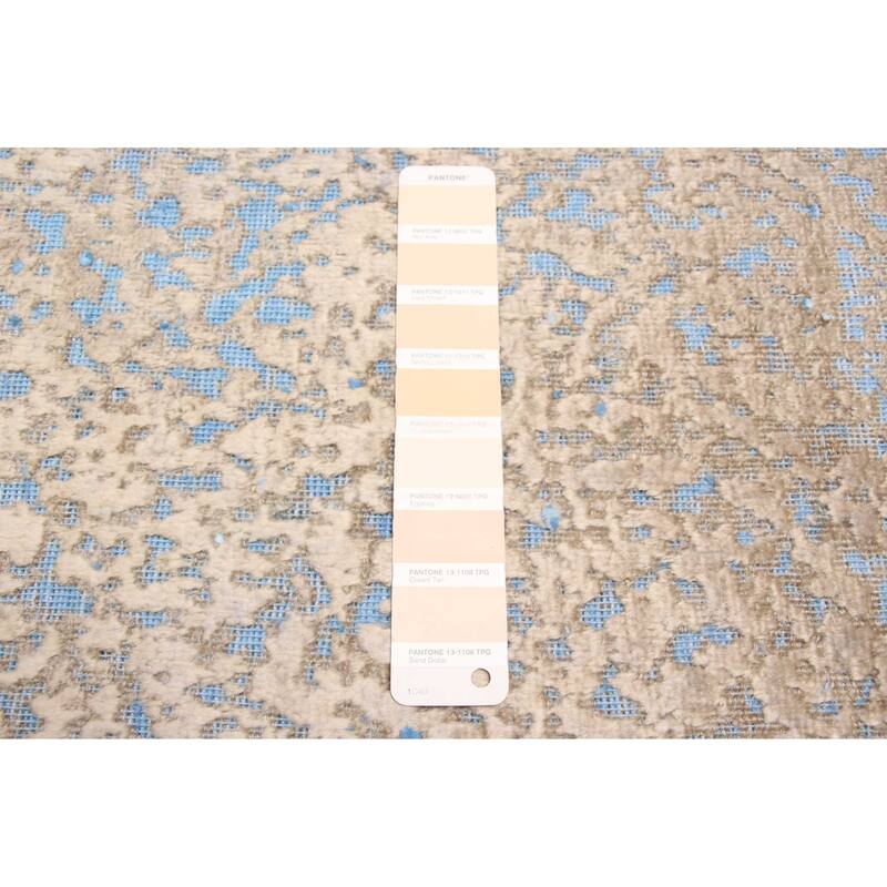 ECARPETGALLERY Hand-knotted Color Transition Beige, Light Blue Wool Rug - 4'9 x 6'4