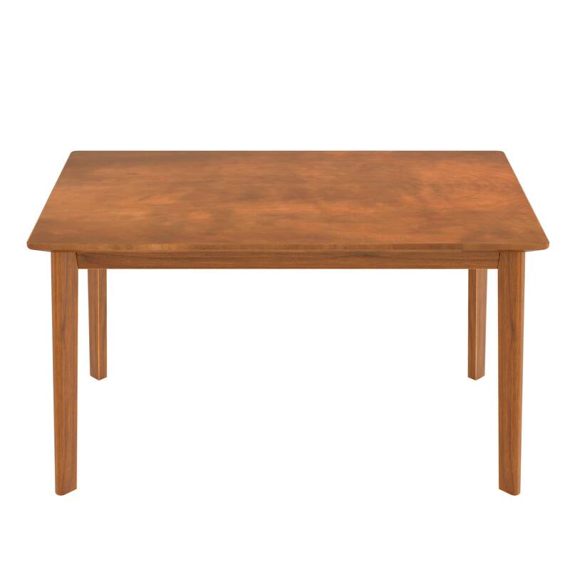 5-Piece Rectangle Wooden Dining Table Set, Mid Century Modern Kitchen Table and 4 Upholstered Chairs for Home, Saving Space