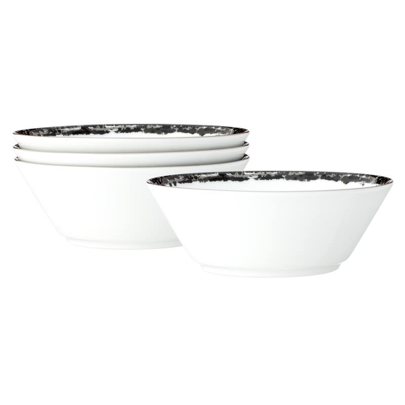 Noritake Rill Set Of 4 Fruit Bowls, 5", 9 oz. - Black