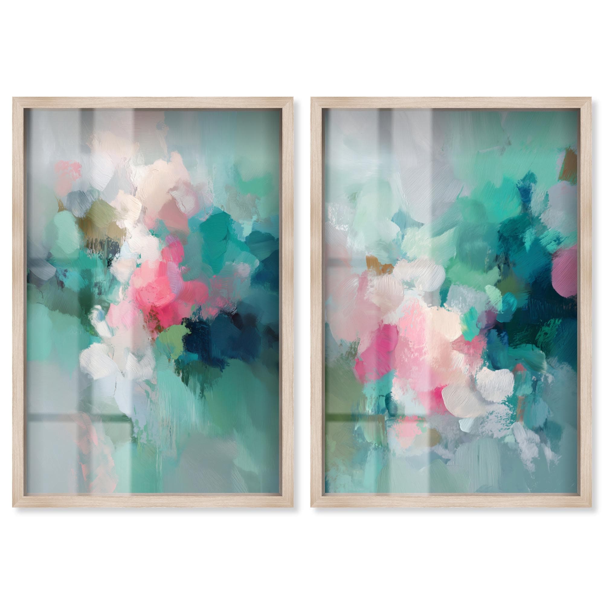 Soft Swirls Duet Art Set Shadowbox Print by Art Remedy