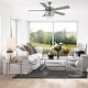 preview thumbnail 8 of 9, River of Goods Roxsie 52-inch Satin Nickel LED Chandelier Ceiling Fan - 52"L x 52"W x 18.25"H - 52"L x 52"W x 18.25"H