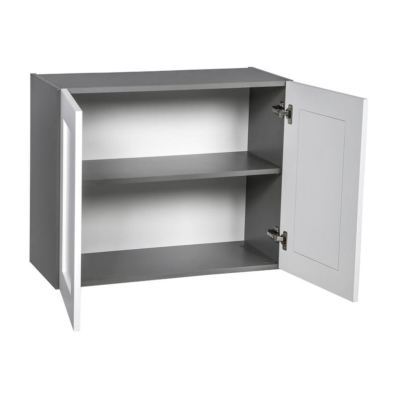 24" x 24" Wall Cabinet-Double Door-Grey - 24 x 24 x 12
