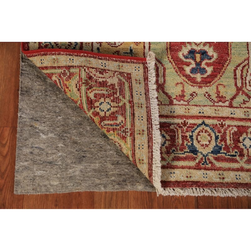 Heriz Serapi Vegetable Dye Accent Rug Geometric Handmade Wool Carpet - 3'0"x 4'10"