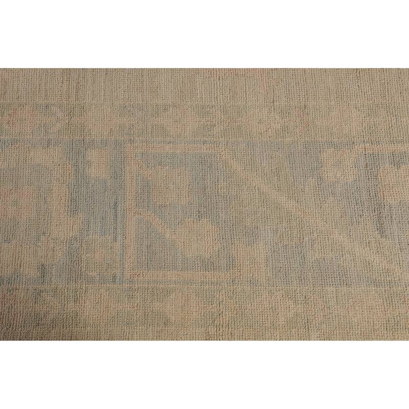 Hand Knotted Oriental 100% Wool Carpet Transitional All-Over Beige & Ivories Oushak Area Rug - 11' 8'' X 8' 11''