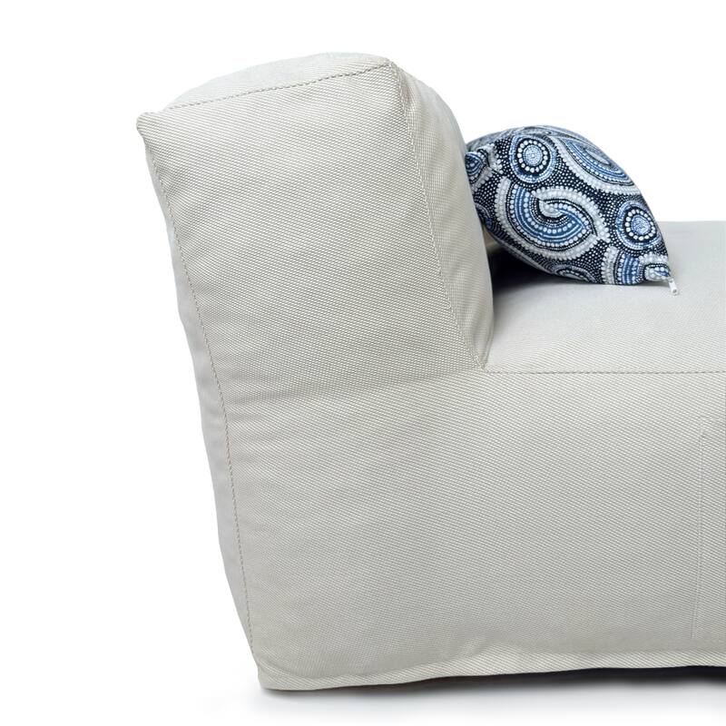 1-Piece Outdoor Bean Bag Chaise Lounge with Pillow - N/A