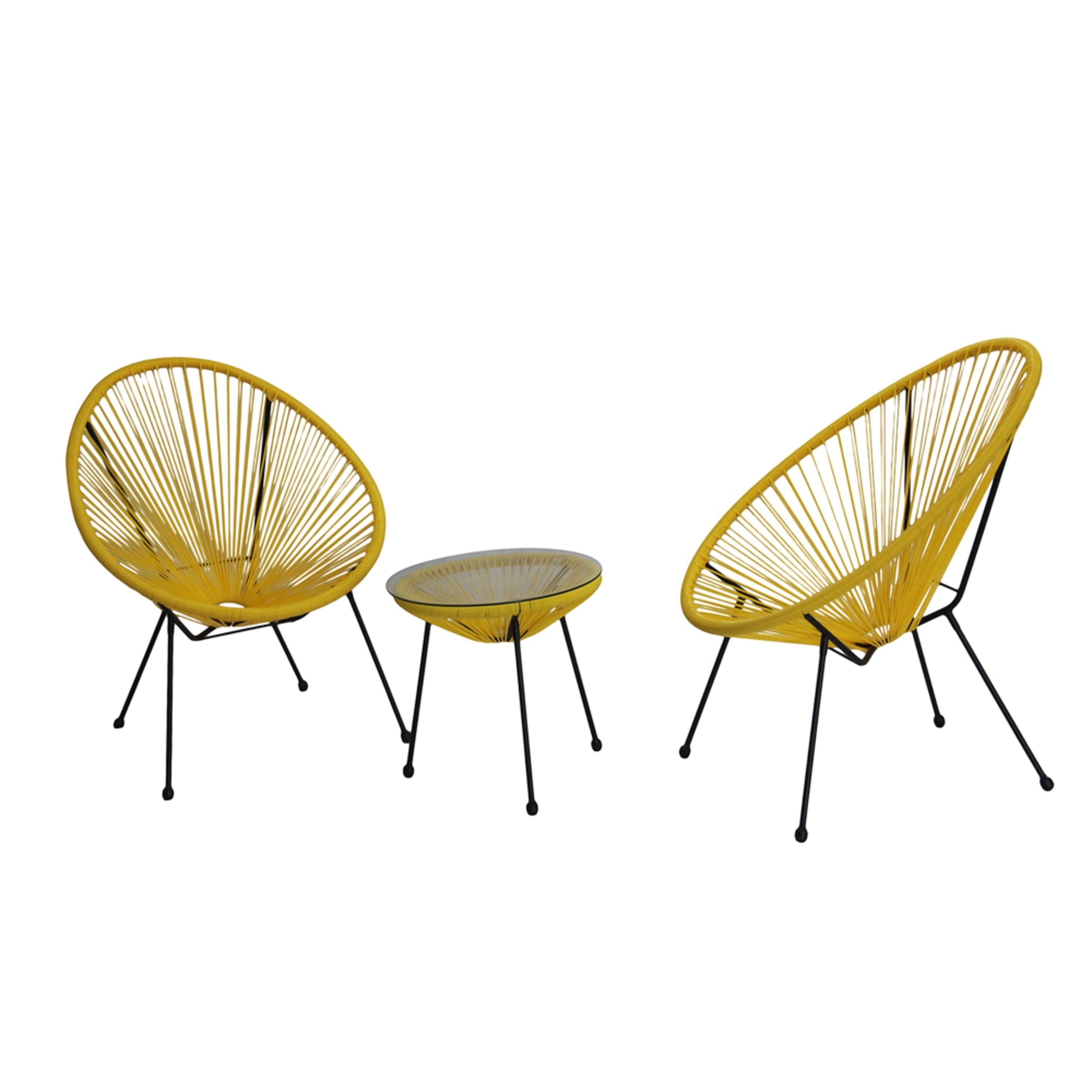Shop Acapulco Woven Basket Patio 2pc Chair With 1pc Table On