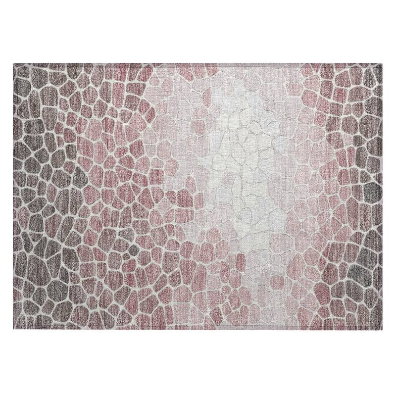 Machine Washable Indoor/Outdoor Contemporary Ombre Chantille Rug