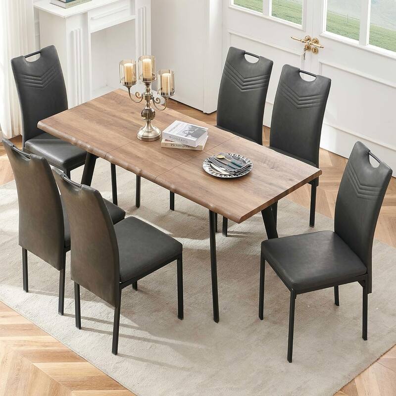 Howtai Upholstered PU Leather Home Kitchen Dining Chairs