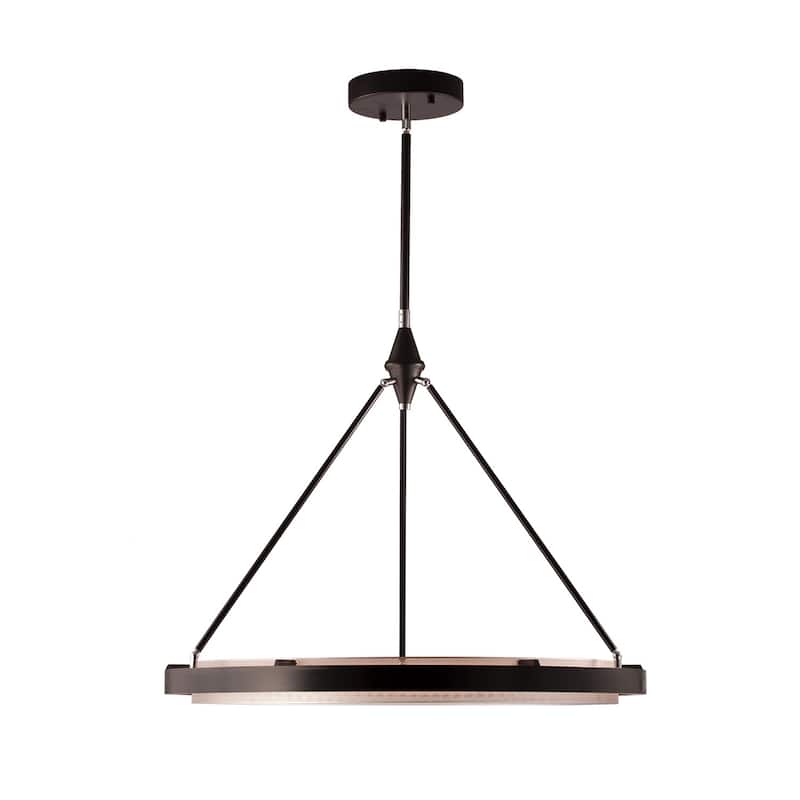 Alora Lighting PD302732GS Duo 32" Wide LED Drum Chandelier - Classic Black / Silver Shimmer