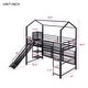 preview thumbnail 3 of 10, House Metal Twin Size Loft Bed with Shelves and Slide