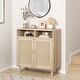preview thumbnail 1 of 5, Ail Accent Rattan Sideboard Buffet Storage Cabinet With 2 Doors - 15.7"L x 31.4"W x 36.2"H 15.7"L x 31.4"W x 36.2"H - Natural
