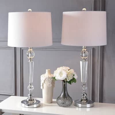 Avery 29.5" Crystal LED Table Lamp, Clear (Set of 2) by JONATHAN Y