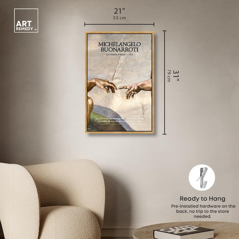 Touching Fingers Canvas by Art Remedy
