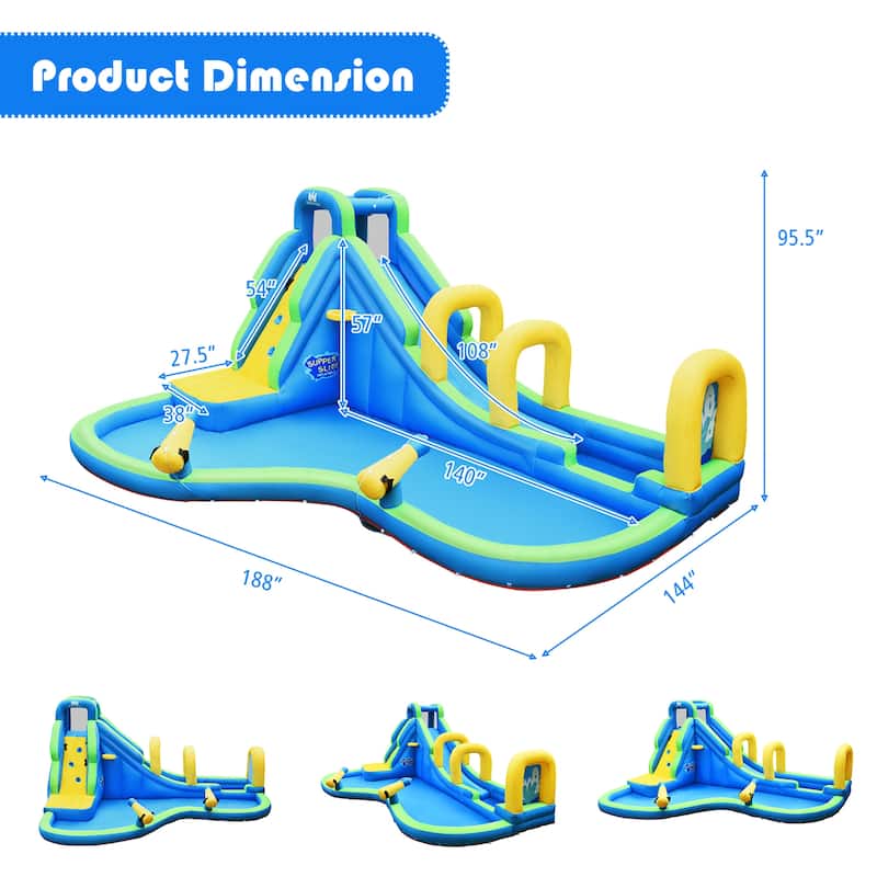 5 in 1 Inflatable Water Slide Bouncer Park with Blower