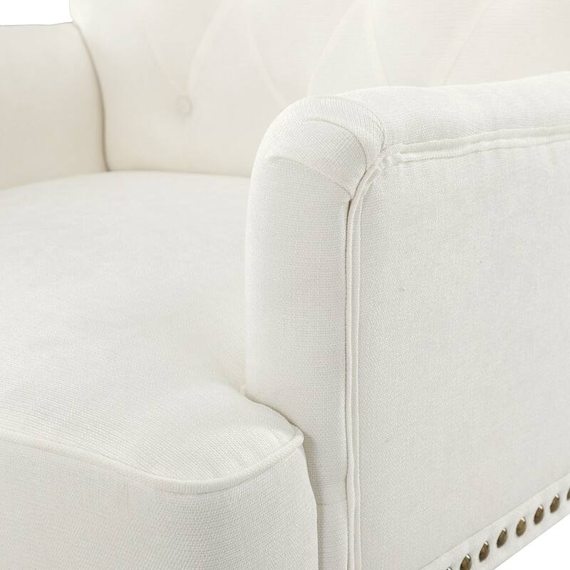 Geltrude Traditional Upholstered Accent Chair with Button Tufted Back Set of 2 by HULALA HOME