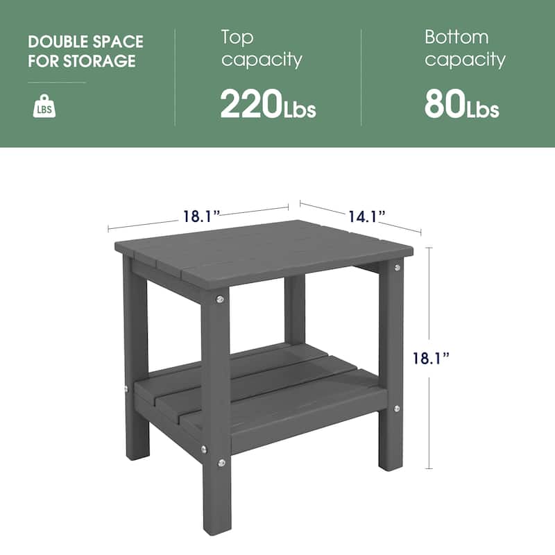 Square Plastic Outdoor Side Table Adirondack Chair End Table