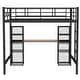 preview thumbnail 23 of 21, Full Size Metal Loft Bed with Built-in Desk, Shelves, and Full-Length Guardrails, Gold