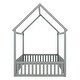 preview thumbnail 3 of 3, Full Size Wood House Bed with Fence and Door