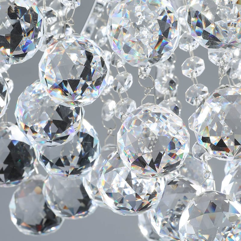 CO-Z 3-Light Crystal Raindrop Flush Mount Chandelier