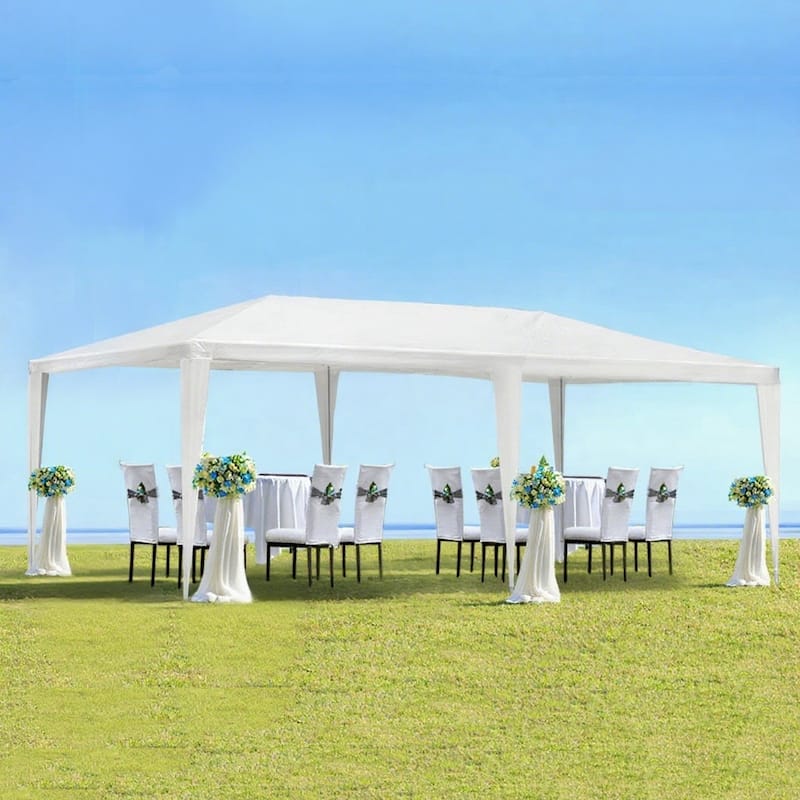 10 x 20 Outdoor Garden Gazebo Wedding Party Tent Canopy Marquee without Sidewalls - White