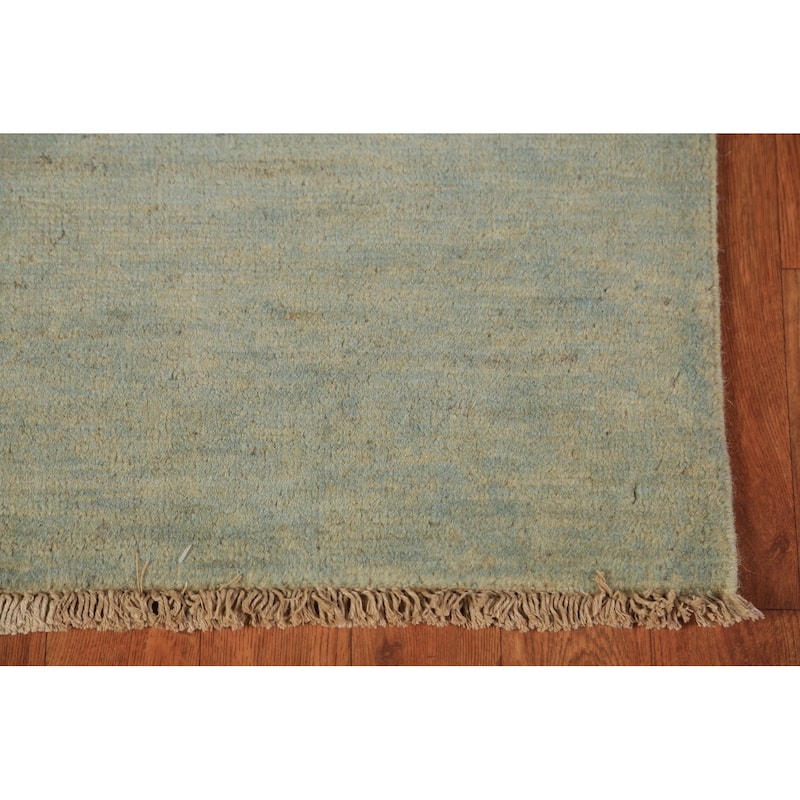 Green Gabbeh Modern Rug Hand-Knotted Wool Carpet - 3'10" x 6'0"