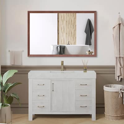 48"x32" Oversized Modern Rectangle Bathroom Mirror with Frame Decorative Large Wall Mirrors for Bathroom Living Room Bedroom