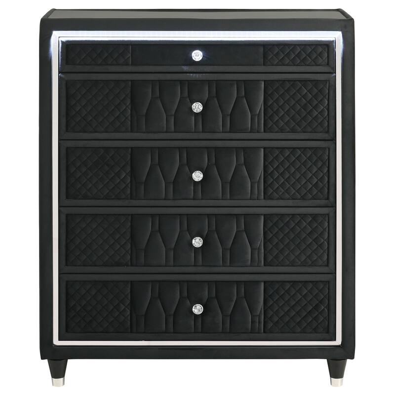 Lorient 5-drawer LED Chest of Drawers Black