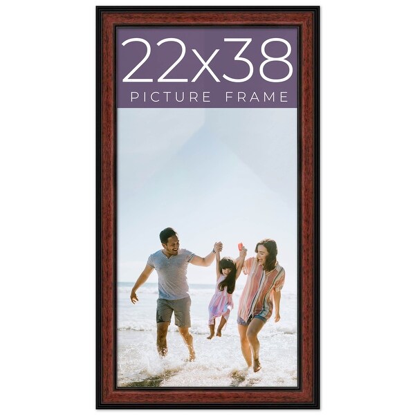22x38 Brown Picture Frame - Wood Picture Frame Complete with UV