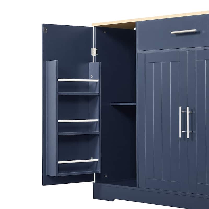 53'' Kitchen Storage Islands with Drawers and Trash Can Storage
