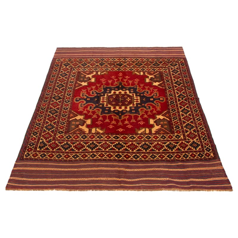 Teimani Red Rug 6'3" x 8'8" - 6'3 x 8'8